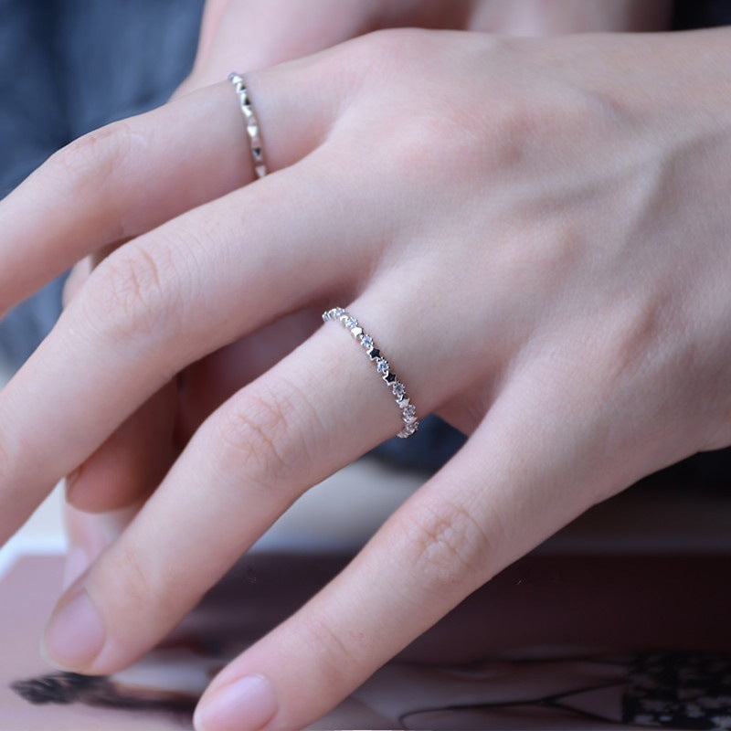 Anillos de circón con estrella de cristal para hombre y mujer, estilo europeo y americano