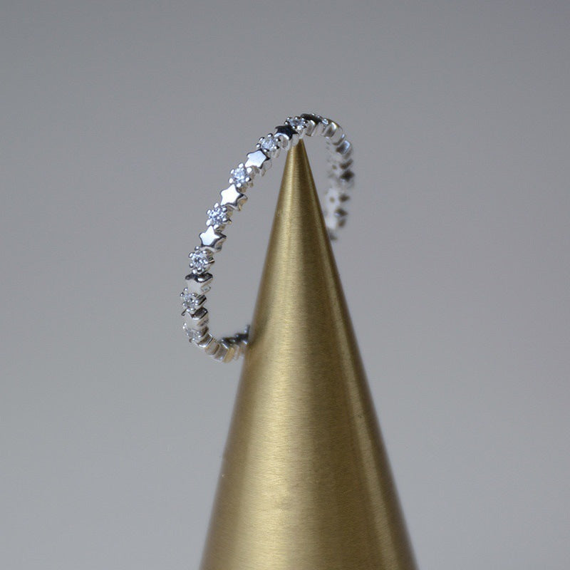 Anillos de circón con estrella de cristal para hombre y mujer, estilo europeo y americano