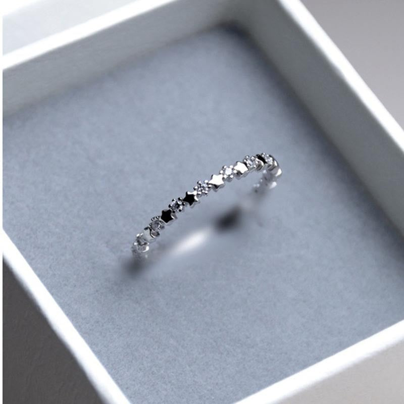 Anillos de circón con estrella de cristal para hombre y mujer, estilo europeo y americano