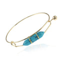 Pulsera de Joyería de Moda de Forma Geométrica de Gema Natural de Metal para Mujer