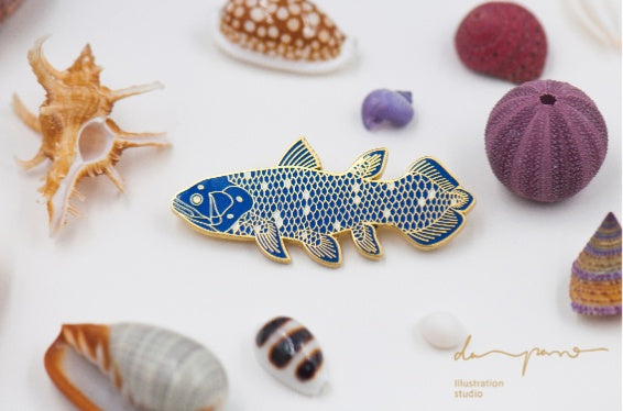Broche original de paleontología de Daparo, insignia de diseñador, museo, nicho marino, versátil, regalo de San Valentín, joyería