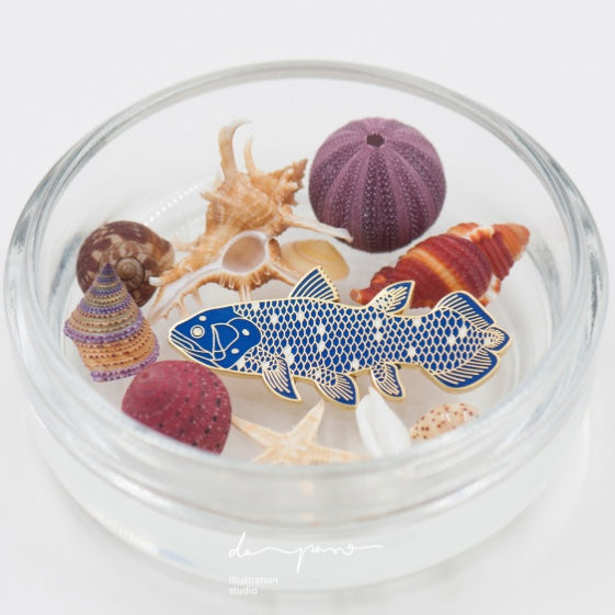Broche original de paleontología de Daparo, insignia de diseñador, museo, nicho marino, versátil, regalo de San Valentín, joyería