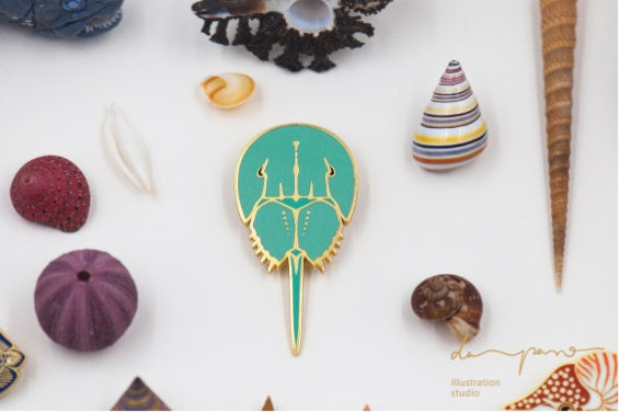 Broche original de paleontología de Daparo, insignia de diseñador, museo, nicho marino, versátil, regalo de San Valentín, joyería