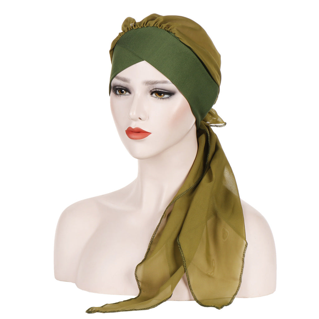 Turbante, gorro, hiyab, gorra para cáncer, pañuelo de cabeza para mujer musulmana, envoltura, gorro, bandana, estampado floral