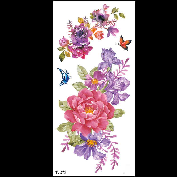 Pegatina de tatuaje de flor Bian, tatuaje de flor, pegatina de tatuaje de corazón de amor, papel de tatuaje de transferencia de agua ecológico
