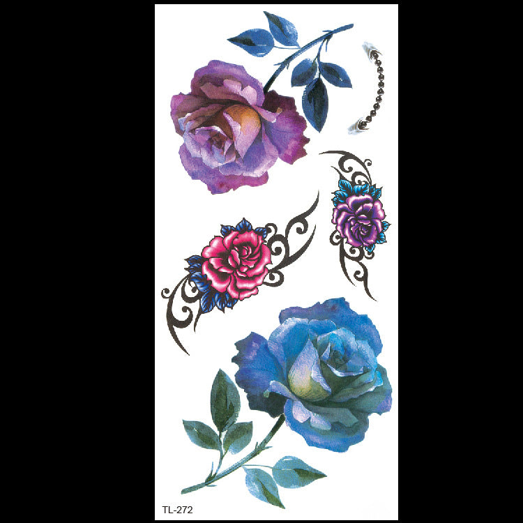 Pegatina de tatuaje de flor Bian, tatuaje de flor, pegatina de tatuaje de corazón de amor, papel de tatuaje de transferencia de agua ecológico