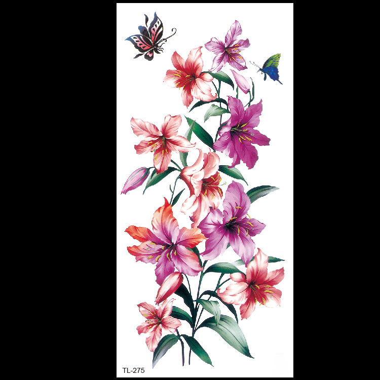 Pegatina de tatuaje de flor Bian, tatuaje de flor, pegatina de tatuaje de corazón de amor, papel de tatuaje de transferencia de agua ecológico