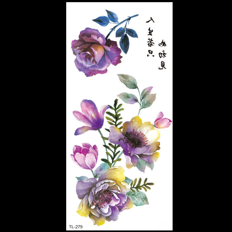 Pegatina de tatuaje de flor Bian, tatuaje de flor, pegatina de tatuaje de corazón de amor, papel de tatuaje de transferencia de agua ecológico