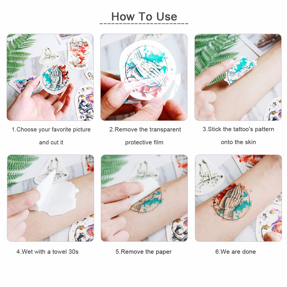 Pegatina de tatuaje de flor Bian, tatuaje de flor, pegatina de tatuaje de corazón de amor, papel de tatuaje de transferencia de agua ecológico