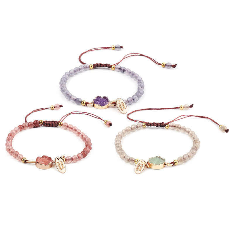 Neues grenzüberschreitendes Schmuckstück 4mm facettiertes Steinarmband handgewebtes Steinarmband