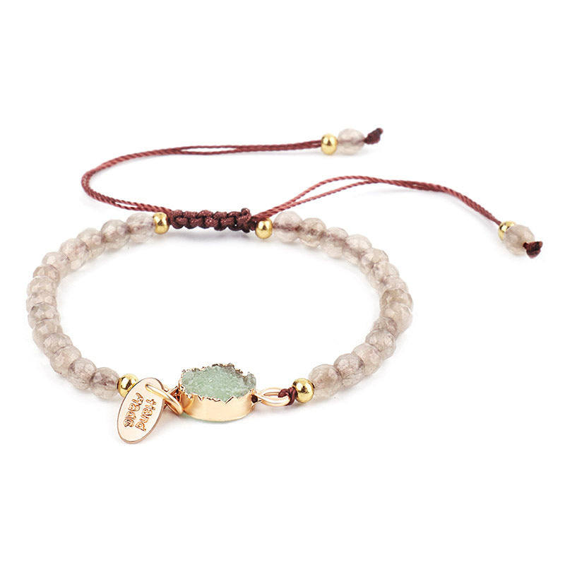 Neues grenzüberschreitendes Schmuckstück 4mm facettiertes Steinarmband handgewebtes Steinarmband