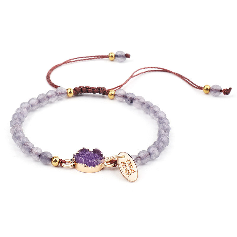 Neues grenzüberschreitendes Schmuckstück 4mm facettiertes Steinarmband handgewebtes Steinarmband