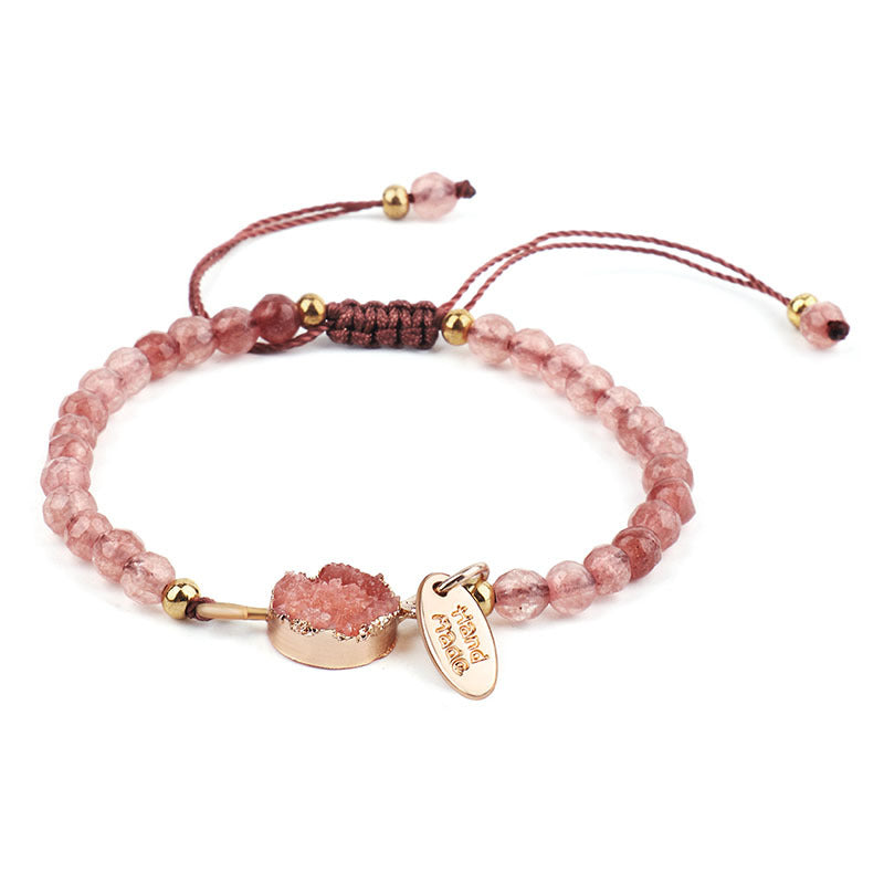Neues grenzüberschreitendes Schmuckstück 4mm facettiertes Steinarmband handgewebtes Steinarmband