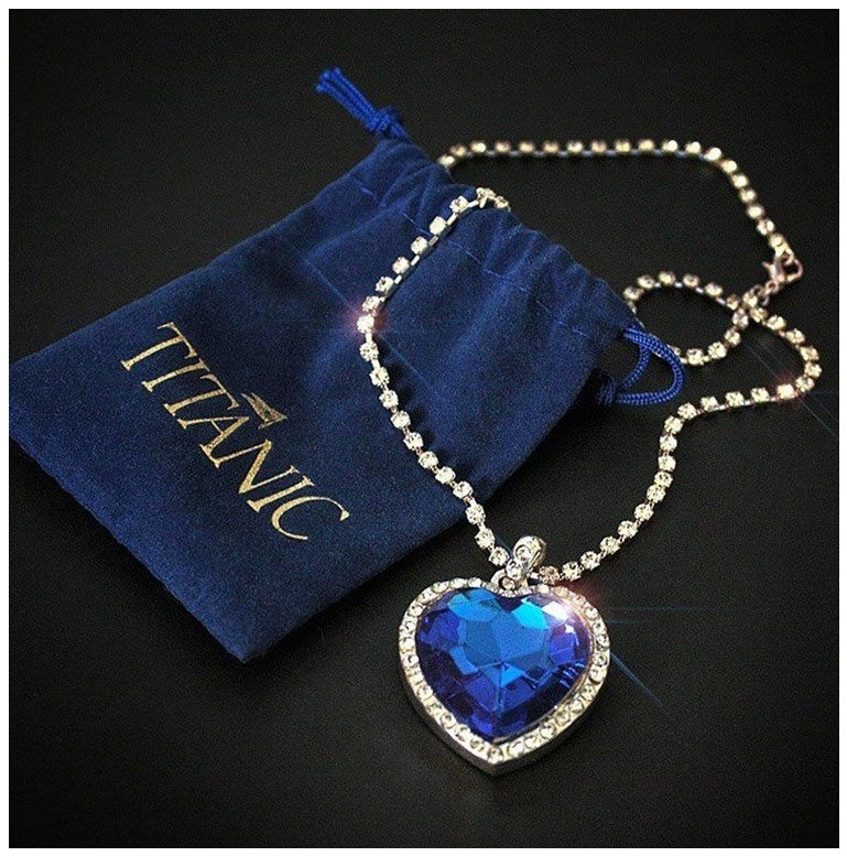 Titanic Heart Of Ocean Blue Heart Pendants Necklace Jewelry