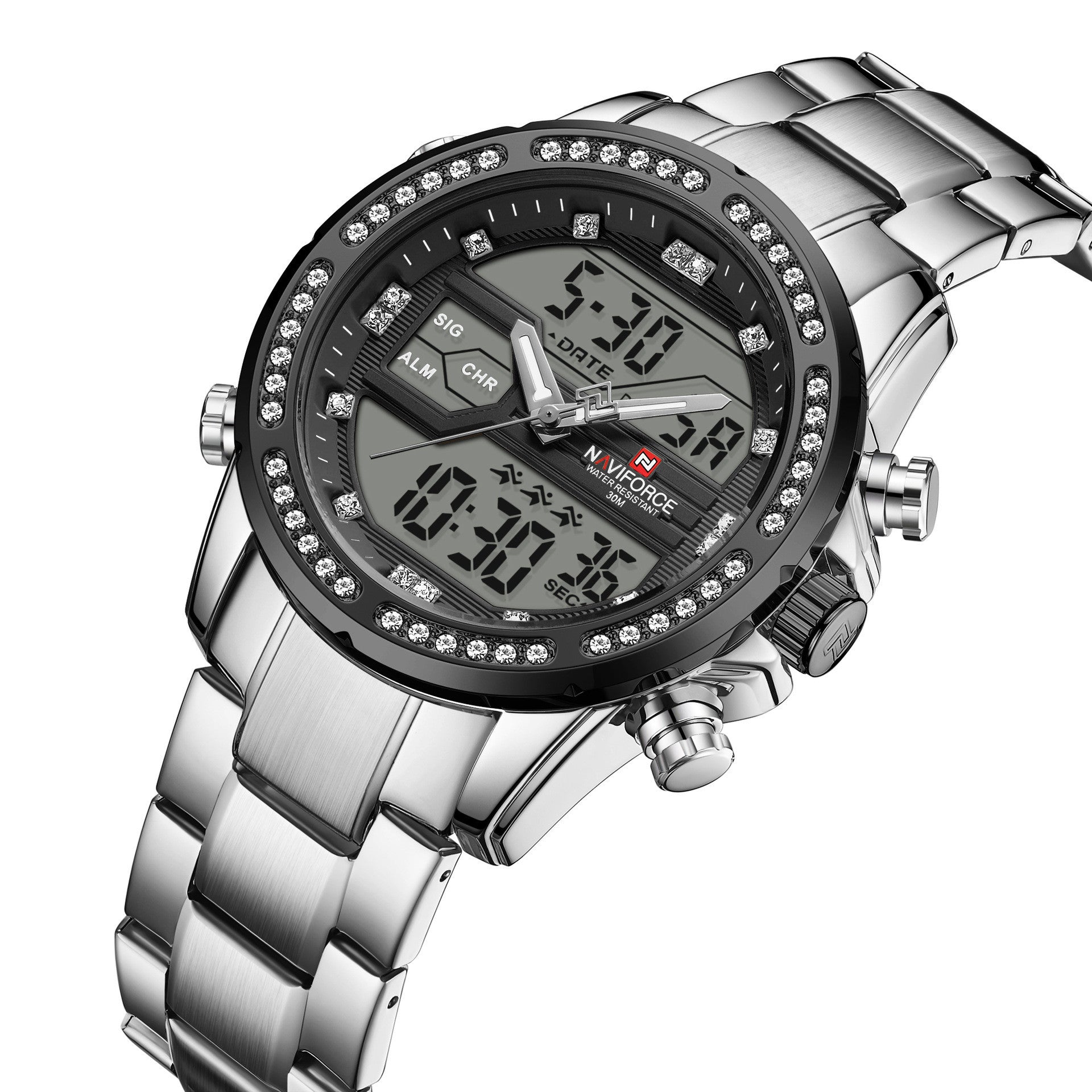 Business Quarz Herrenuhr Uhr Edelstahl Herren Sportuhr