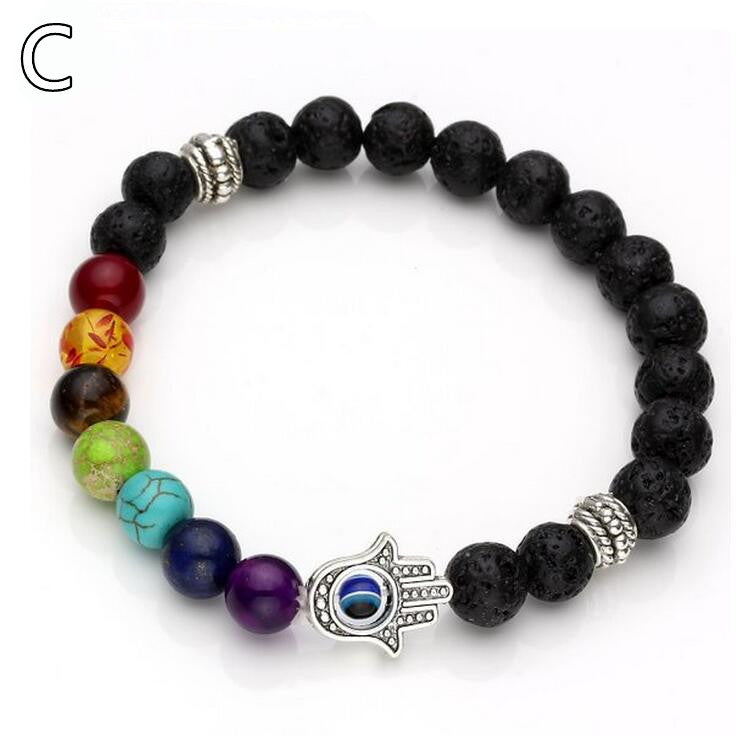 Bunte Armband aus Lavasteinperlen