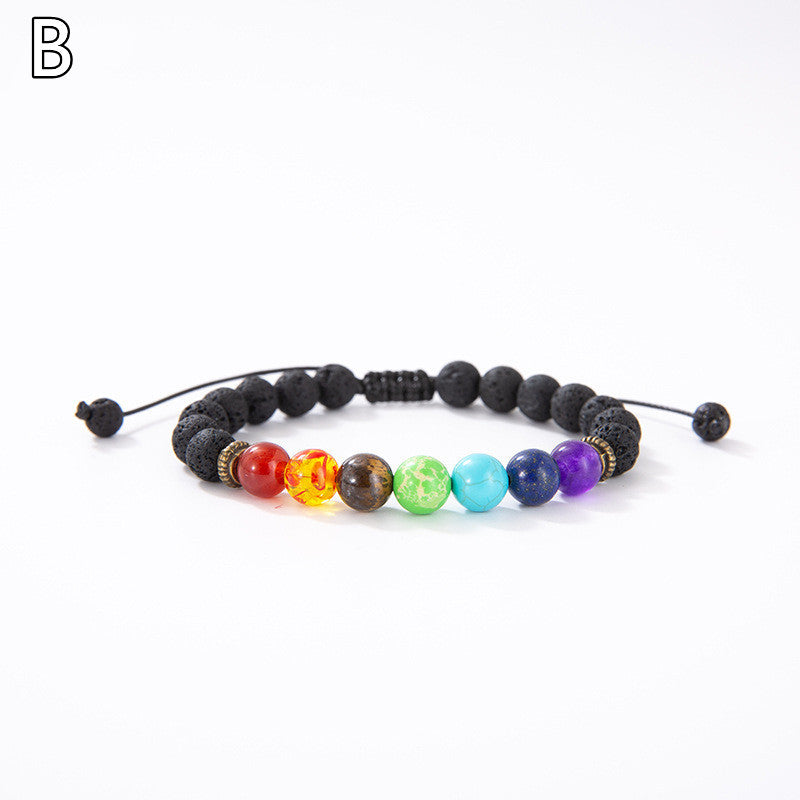 Bunte Armband aus Lavasteinperlen
