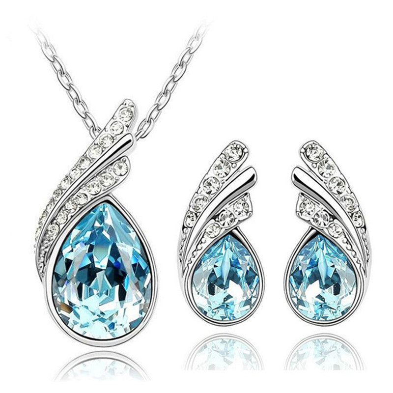 Angel Tears Crystal Wings Crystal Necklace