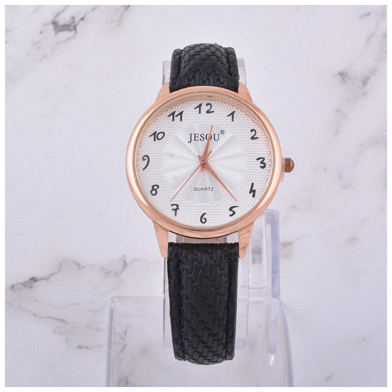 Reloj de Pulsera de Cuarzo de Cuero para Mujer, Gafas de Sol, Corsage, 3 Piezas, Regalo de Navidad para Niña, Regalo de Año Nuevo, Caja de Regalo para Dama