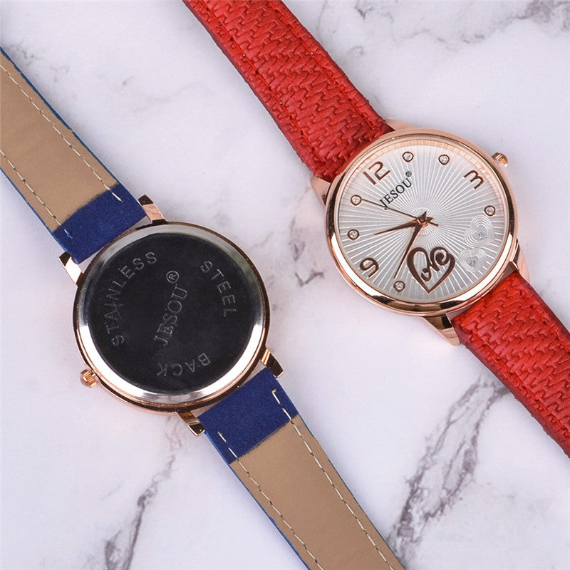 Reloj de Pulsera de Cuarzo de Cuero para Mujer, Gafas de Sol, Corsage, 3 Piezas, Regalo de Navidad para Niña, Regalo de Año Nuevo, Caja de Regalo para Dama