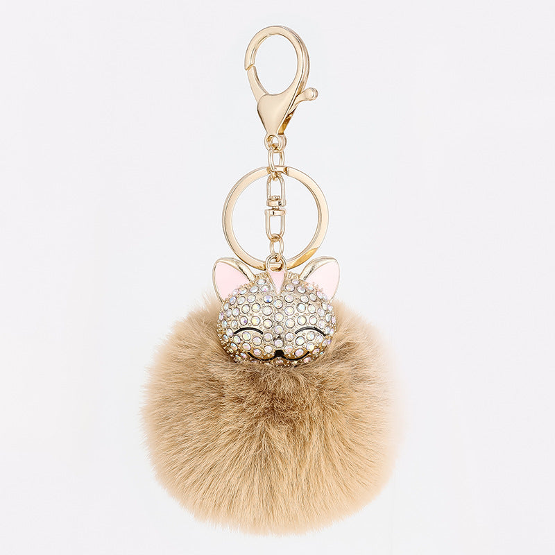 Colgante de Llavero de Gato de Aleación de Diamante, Colgante para Bolso de Mujer
