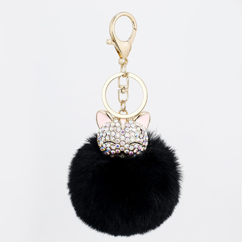 Colgante de Llavero de Gato de Aleación de Diamante, Colgante para Bolso de Mujer