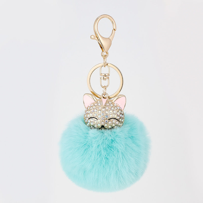 Colgante de Llavero de Gato de Aleación de Diamante, Colgante para Bolso de Mujer