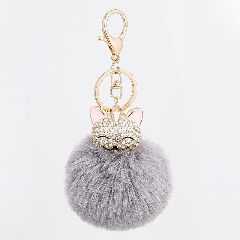 Colgante de Llavero de Gato de Aleación de Diamante, Colgante para Bolso de Mujer