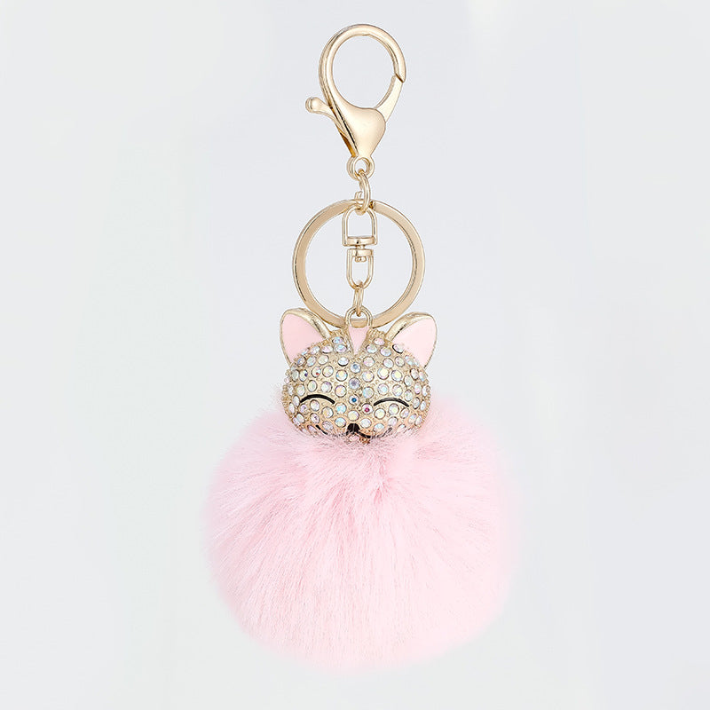 Colgante de Llavero de Gato de Aleación de Diamante, Colgante para Bolso de Mujer