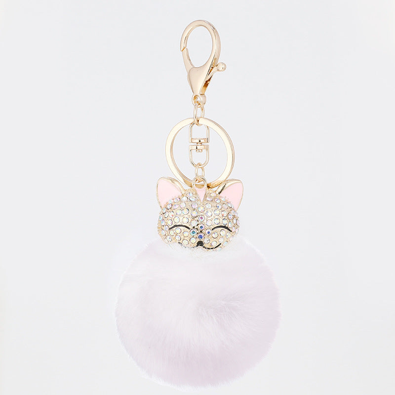 Colgante de Llavero de Gato de Aleación de Diamante, Colgante para Bolso de Mujer