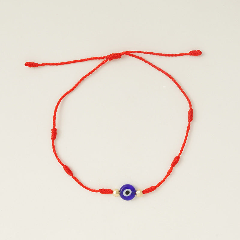 Neues 7-Knoten-Armband mit bösem Blick, 6er-Pack, blaues Auge, Papierkarte, geflochtenes verstellbares Armband