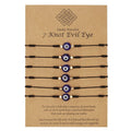Neues 7-Knoten-Armband mit bösem Blick, 6er-Pack, blaues Auge, Papierkarte, geflochtenes verstellbares Armband