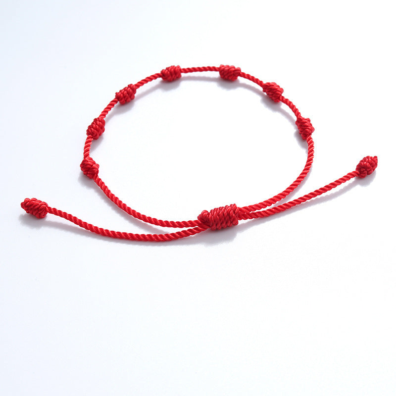 Neues 7-Knoten-Armband mit bösem Blick, 6er-Pack, blaues Auge, Papierkarte, geflochtenes verstellbares Armband