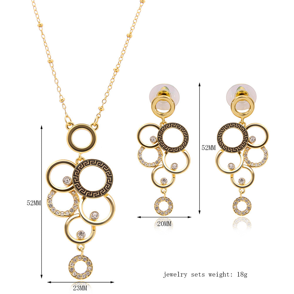 Europäischer und amerikanischer Außenhandel Zubehör 18K Gold Schmuckset