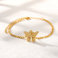 Heißer Stil Edelstahl Schmetterlingsarmband 18K Gold Bohemianisches Paar Schmuck Schmetterlingsanhänger Armband
