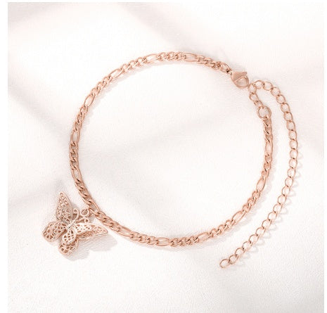 Heißer Stil Edelstahl Schmetterlingsarmband 18K Gold Bohemianisches Paar Schmuck Schmetterlingsanhänger Armband