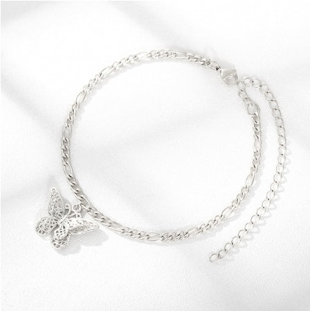 Heißer Stil Edelstahl Schmetterlingsarmband 18K Gold Bohemianisches Paar Schmuck Schmetterlingsanhänger Armband
