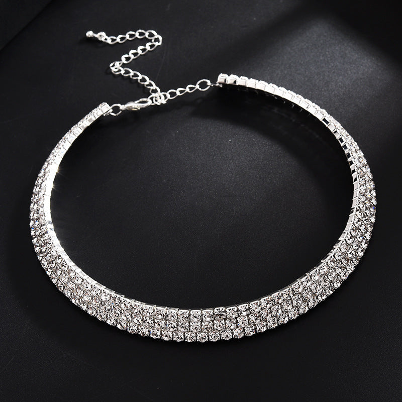 Überzogenes Krallen-Diamant-Perlen-Vierteiliges Set Mehrschicht-Halskette