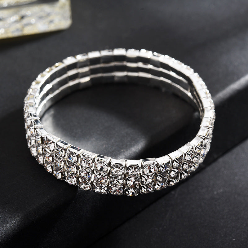 Überzogenes Krallen-Diamant-Perlen-Vierteiliges Set Mehrschicht-Halskette