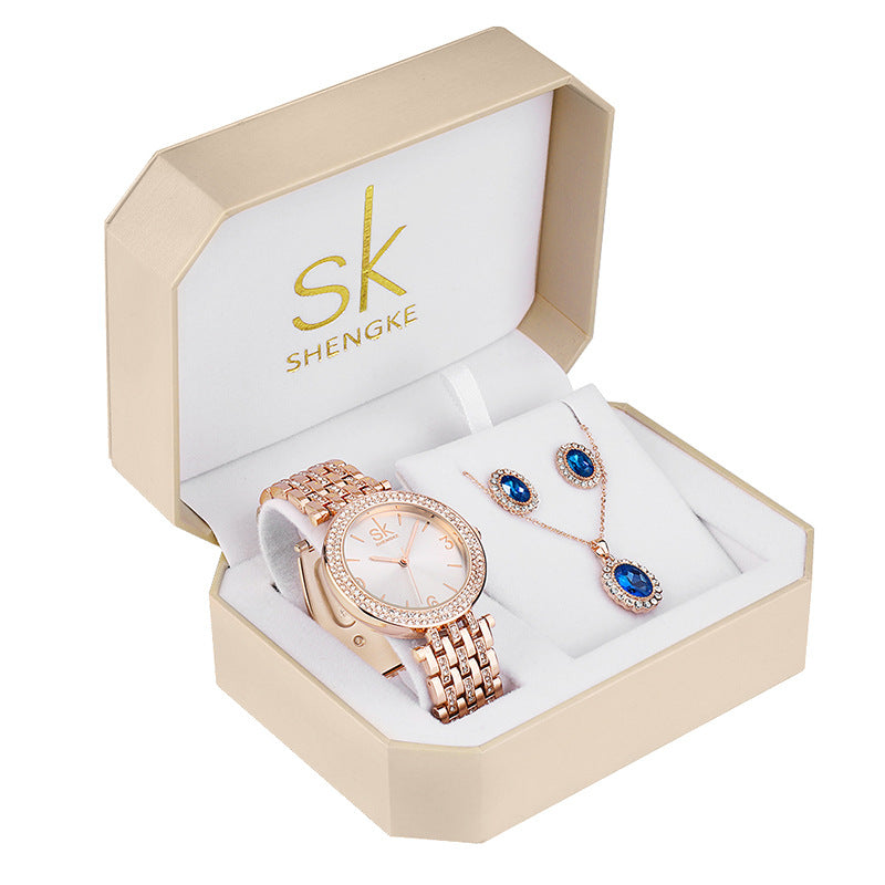 Dreiteiliges Roségold-Uhren-Set als Geburtstagsgeschenk für Damen