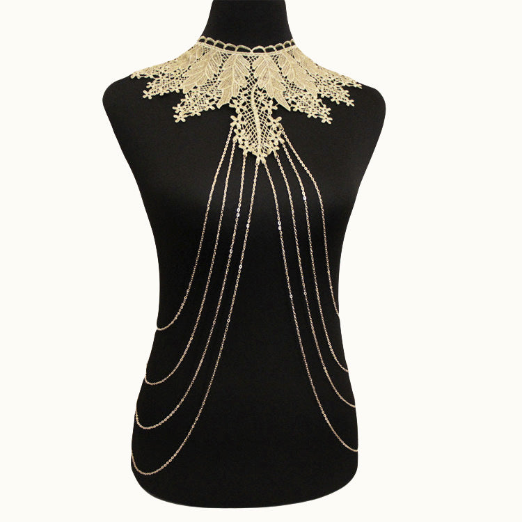 Luxuriöse Sexy Wunderschöne Spitze Blumenblatt Körperkette Falscher Kragen Halskette Aliexpress Hot Accessoires
