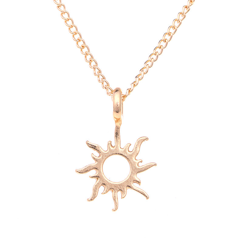 Großhandel Mode Goldfarbene „Good Vibes Only“ Sonnenhalsketten & Anhänger für Damen Schmuckgeschenk