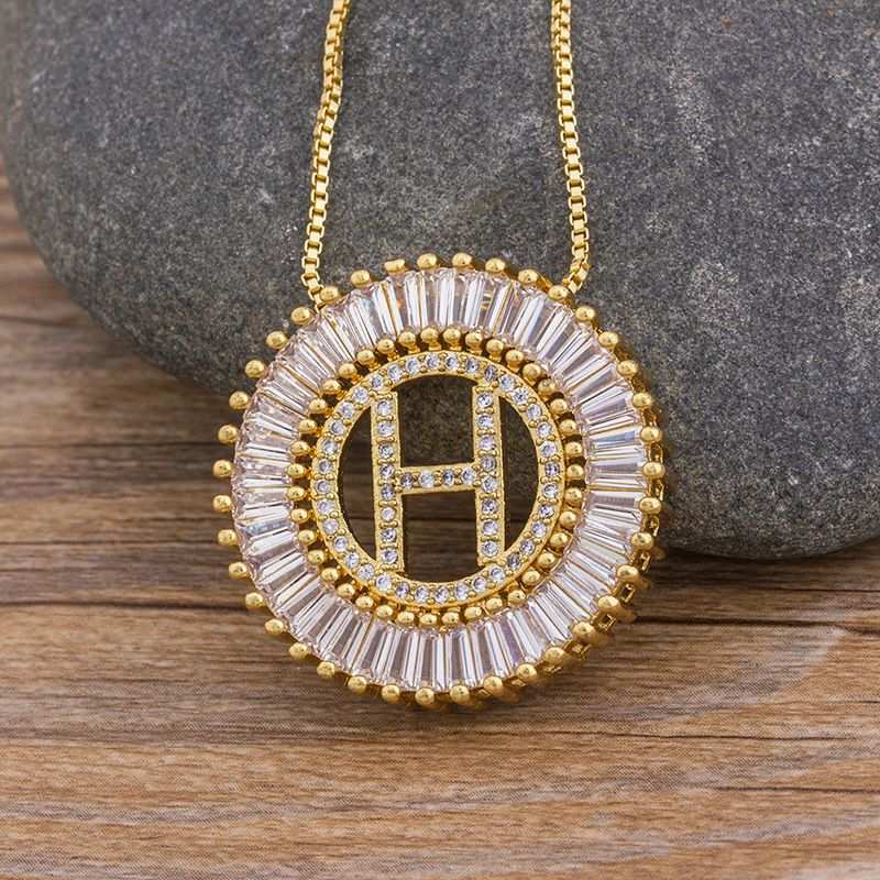Collar con colgante de iniciales de la A a la Z clásico