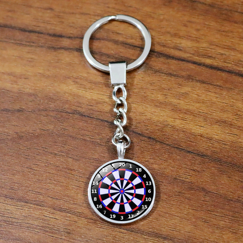 Accesorios de nuevos productos transfronterizos dardo objetivo tiempo gema metal llavero colgante joyería regalo creativo