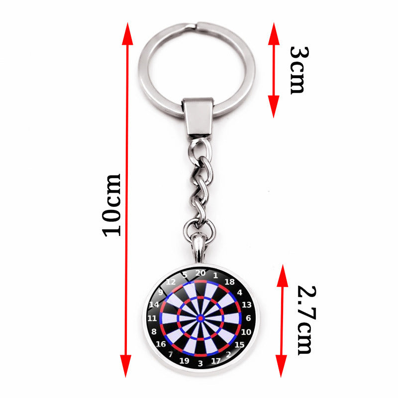 Accesorios de nuevos productos transfronterizos dardo objetivo tiempo gema metal llavero colgante joyería regalo creativo