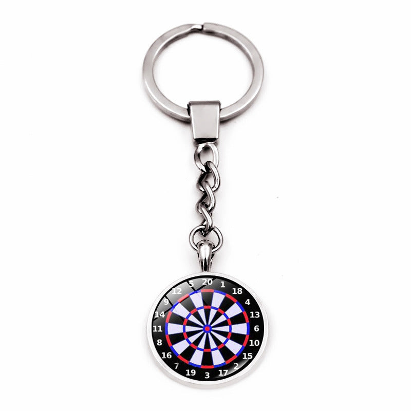Accesorios de nuevos productos transfronterizos dardo objetivo tiempo gema metal llavero colgante joyería regalo creativo