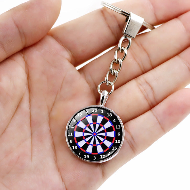 Accesorios de nuevos productos transfronterizos dardo objetivo tiempo gema metal llavero colgante joyería regalo creativo