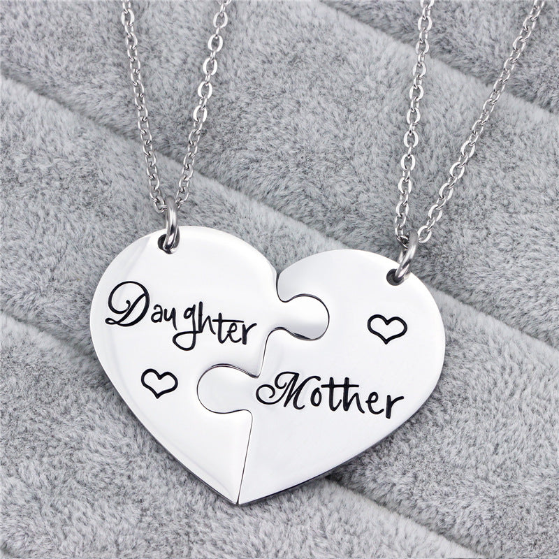 Mode Muttertag Geschenk Mama Tochter Titan Stahl Halskette