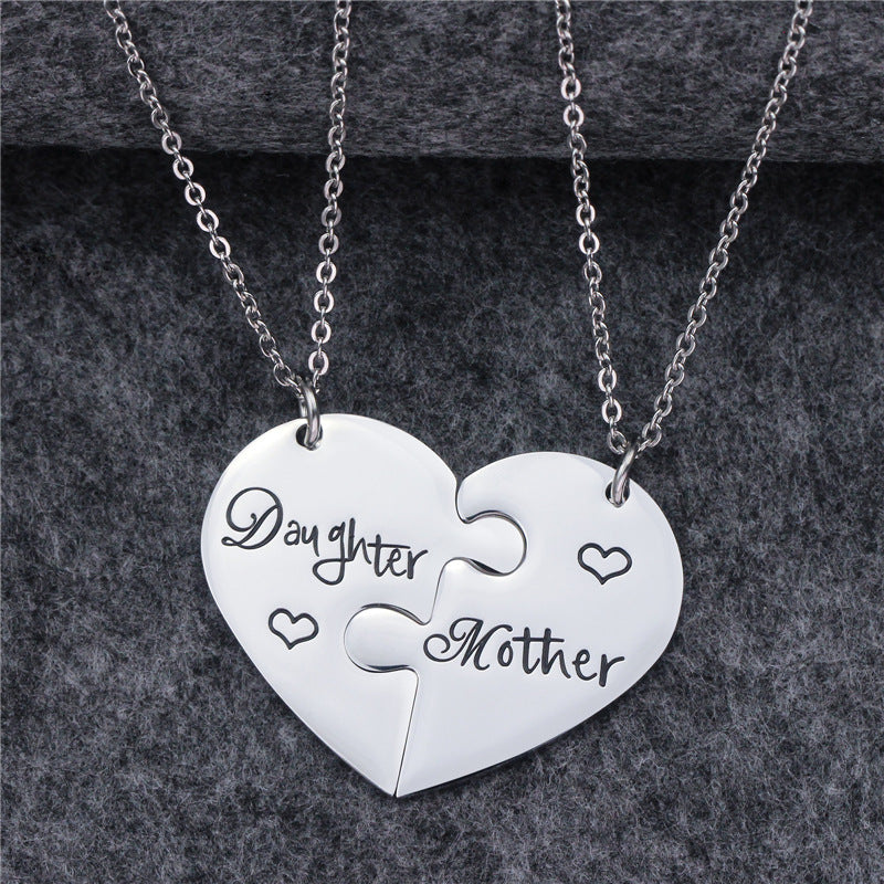 Mode Muttertag Geschenk Mama Tochter Titan Stahl Halskette