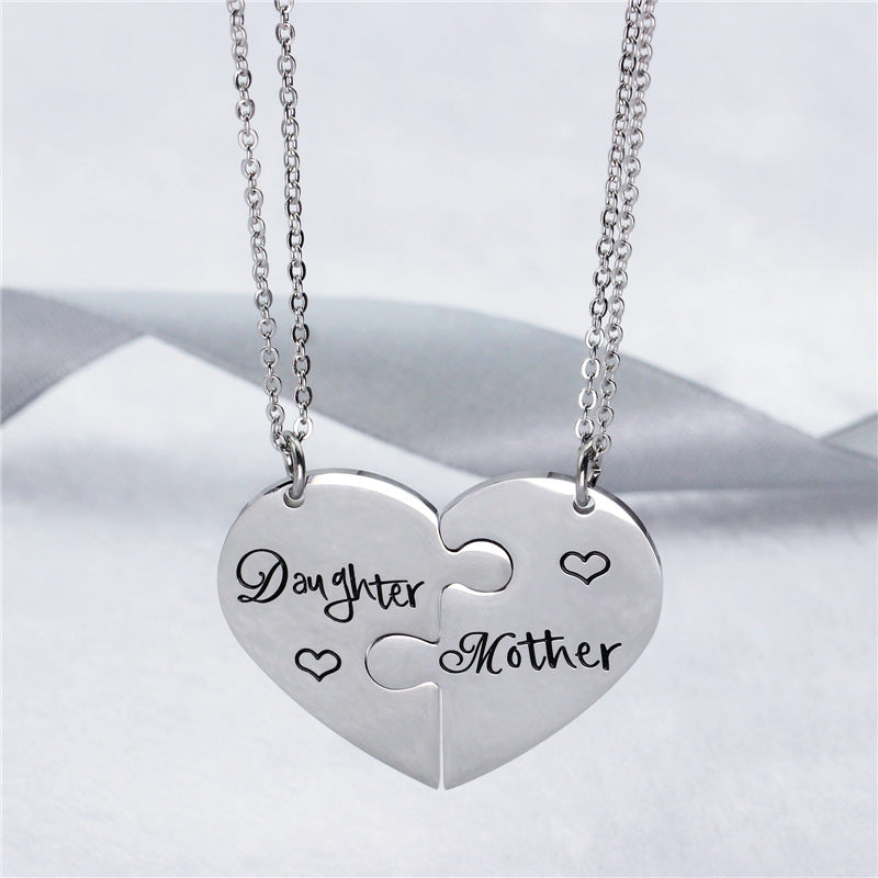 Mode Muttertag Geschenk Mama Tochter Titan Stahl Halskette